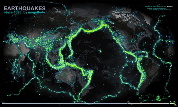 Dünya’nın deprem geçmişi haritası